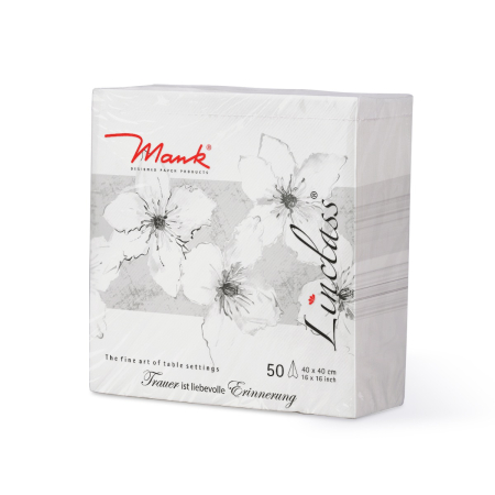 Servetele de masa festive Linclass - Imprimeu floral negru / 40 x 40 cm / 50 buc [3]