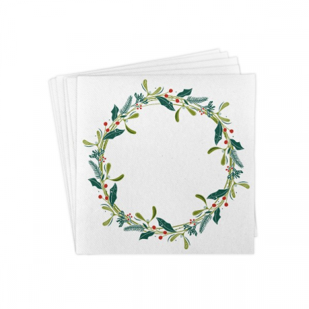 Servetele de masa festive Linclass pentru Revelion/Anul Nou Linclass - Isabell weiss / white / 40 x 40 cm / 50 buc [6]