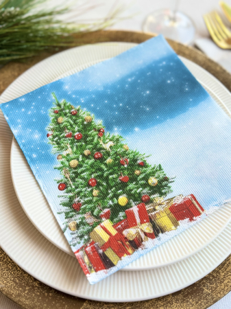 Produse - Servetele de masa festive pentru Craciun, Softpoint - Christmas Tree Joy / 38 x 38 cm / 20 buc