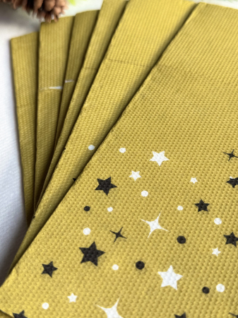 Servetele cu BUZUNAR pentru tacamuri - Christmas Star (gold) / 40 x 40 cm / 20 buc [5]