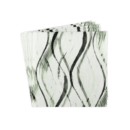 Servetele de masa festive Linclass - Albi (Verde salvie-negru) / 40 x 40 cm / 50 buc [3]