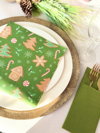 Servetele de masa festive pentru Craciun, Softpoint - Gingerbread / 38 x 38 cm / 20 buc [2]