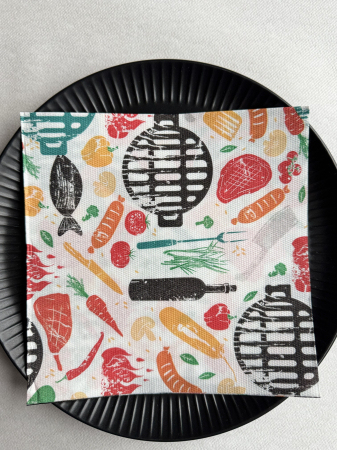 Servetele FESTIVE - TEMATICA CULINARA - Servetele de masa festive, SoftPoint - Grill Party / 40x40 cm / 20 buc