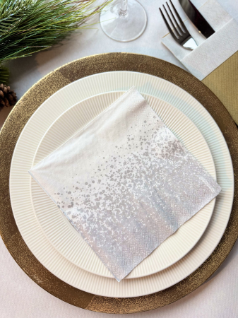 Servetele de masa, 3 straturi, Tissue - Claboussa silver, 33 x 33 cm, 20 buc [1]