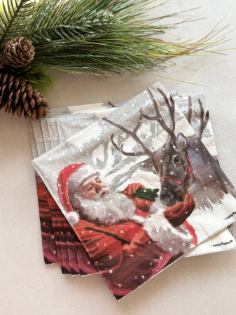 Servetele de masa, 3 straturi, Tissue - Santa & Prancer, 33 x 33 cm, 20 buc [3]