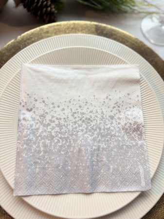 Produse - Servetele de masa, 3 straturi, Tissue - Claboussa silver, 33 x 33 cm, 20 buc