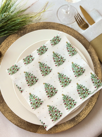 Servetele festive - IARNA/CRACIUN/REVELION - Servetele de masa festive Christmas Trees Textile Touch / 40 x40 cm / 12 buc