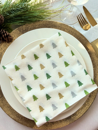 Produse - Servetele de masa festive Just Trees Textile Touch / 40 x40 cm / 12 buc