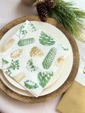 Servetele de masa festive X-Mas Stamps Textile Touch / 40 x40 cm / 12 buc [1]