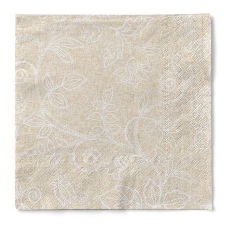 DECOR BEJ & MARO - Servetele de masa, 3 straturi, Tissue - Claudio (model auriu) / 40 x 40 cm / 100 buc