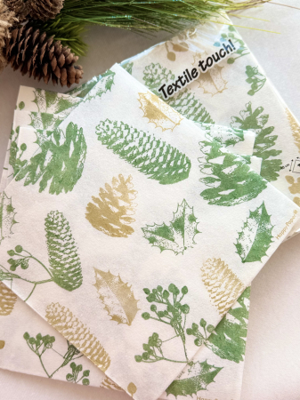 Servetele de masa festive X-Mas Stamps Textile Touch / 40 x40 cm / 12 buc [3]