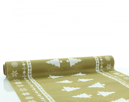 Traversă de masă Linclass - White Tree (auriu) / 40 cm x 4, 8 m / 1 rola [1]