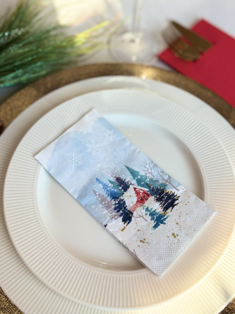 Servetele de masa, 3 straturi, Tissue - Winter Harmony, 33 x 33 cm, pliate 1/8, 16 buc [2]