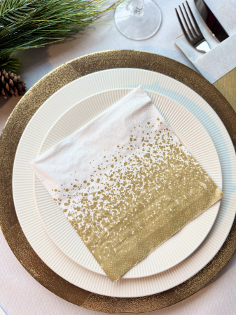 Servetele de masa, 3 straturi, Tissue - Claboussa gold, 33 x 33 cm, 20 buc [1]