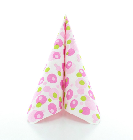 Servetele de masa festive Linclass - Bubbles (roz-verde) / 40 x 40 cm / 12 buc [7]