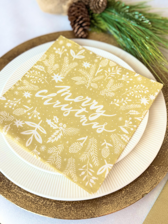 Servetele de masa festive pentru Craciun, Softpoint - Merry Christmas (auriu) / 38 x 38 cm / 20 buc [4]