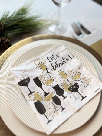 Servetele de masa, 3 straturi, Tissue - Let's Celebrate, 33 x 33 cm, 20 buc [1]