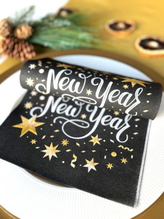 Servetele de masa festive Softpoint pentru Revelion/Anul Nou - Happy New Year / 40 x 40 cm / 20 buc [1]