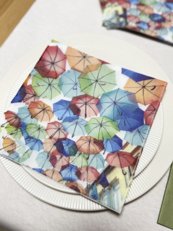 Servetele festive - ANIVERSARE SAU BOTEZ - Servetele de masa festive, SoftPoint - Happy Umbrellas / 40x40 cm / 20 buc