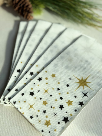 Servetele cu BUZUNAR pentru tacamuri - Christmas Star (white) / 40 x 40 cm / 20 buc [4]