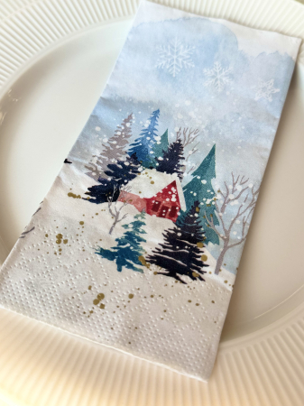 Servetele de masa, 3 straturi, Tissue - Winter Harmony, 33 x 33 cm, pliate 1/8, 16 buc [4]