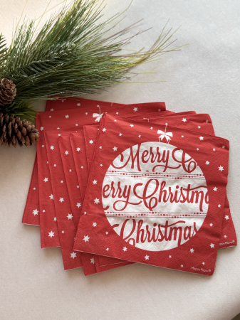 Servetele de masa, 3 straturi, Tissue - Merry Christmas (Glob), 33 x 33 cm, 20 buc [3]