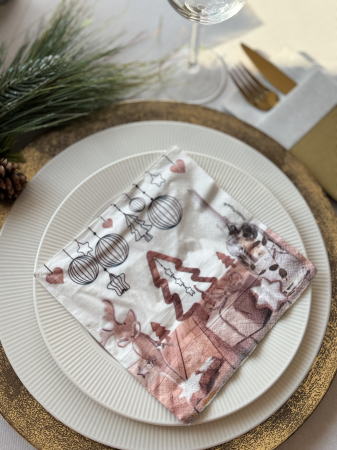 Produse - Servetele de masa, 3 straturi, Tissue - Wood Chilling, 33 x 33 cm, 20 buc