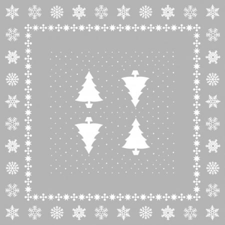 Fata de masa, Linclass - White Tree (argintiu) / 80 x 80 cm / 1 buc [2]