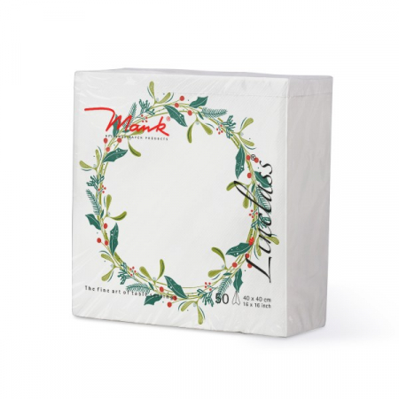 Servetele de masa festive Linclass pentru Revelion/Anul Nou Linclass - Isabell weiss / white / 40 x 40 cm / 50 buc [3]