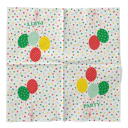 Servetele de masa, 3 straturi, Tissue - Party Balloons / 33 x 33 cm / 100 buc [2]