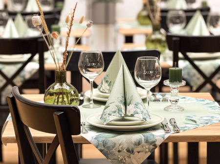 Servetele de masa festive Linclass - Maxime (Verde oliv-verde eucalipt) / 40 x 40 cm / 50 buc [1]