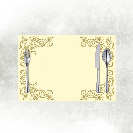 DECOR PETRECERI - Naproane masa, Linclass - Pomp (crem-auriu) / 40 x 30 cm / 100 buc