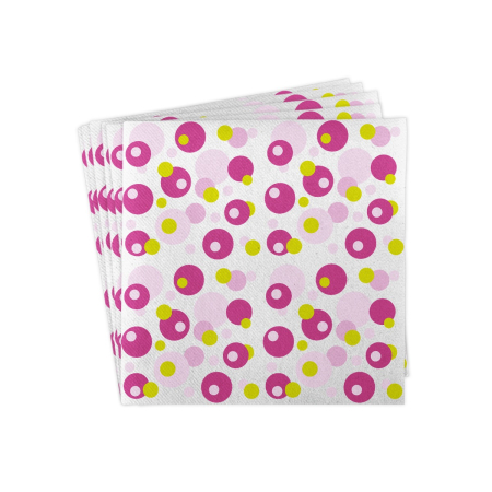 Servetele de masa festive Linclass - Bubbles (roz-verde) / 40 x 40 cm / 12 buc [1]