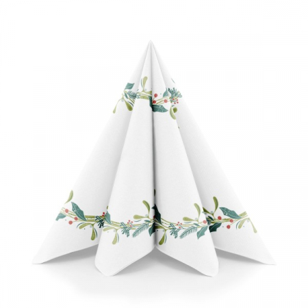 Servetele de masa festive Linclass pentru Revelion/Anul Nou Linclass - Isabell weiss / white / 40 x 40 cm / 50 buc [2]