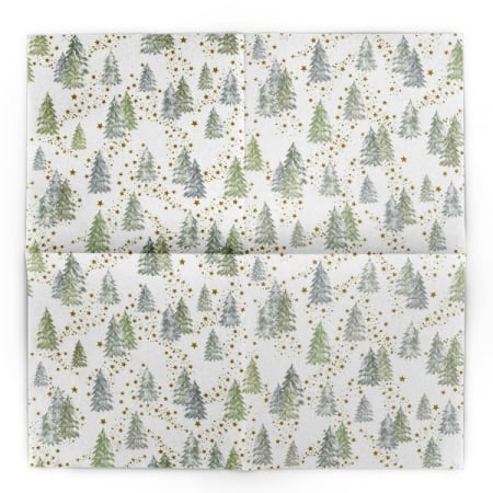 Servetele de masa festive Linclass pentru Craciun/Revelion - Tommy (peisaj de iarna cu braduti) / 40 x 40 cm / 50 buc [3]