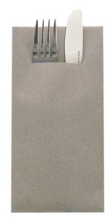 Linclass, HIGH QUALITY - Servetele cu BUZUNAR pentru tacamuri Linclass Light - Beige Grey (Grej) / 40 x 33 cm / 75 buc