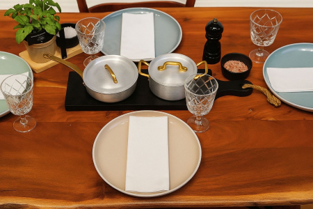 DECOR IARNA - Servetele de masa festive gama Spanlin Bio (100% biodegradabile) - White (albe) / XL - 48 x 40 cm / pliate 1/8 / 60 buc