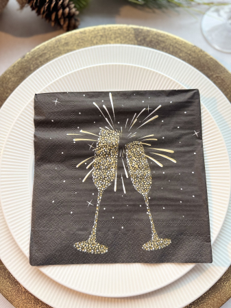 Servetele de masa, 3 straturi, IMPRIMEU - Servetele de masa, 3 straturi, Tissue - Goldchic, 33 x 33 cm, 20 buc