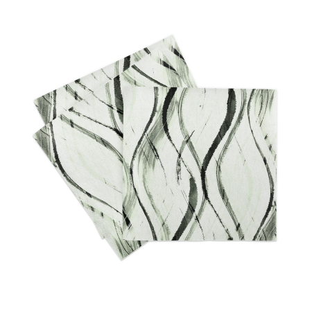 Servetele de masa festive Linclass - Albi (Verde salvie-negru) / 40 x 40 cm / 50 buc [2]