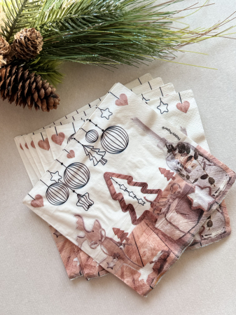 Servetele de masa, 3 straturi, Tissue - Wood Chilling, 33 x 33 cm, 20 buc [2]