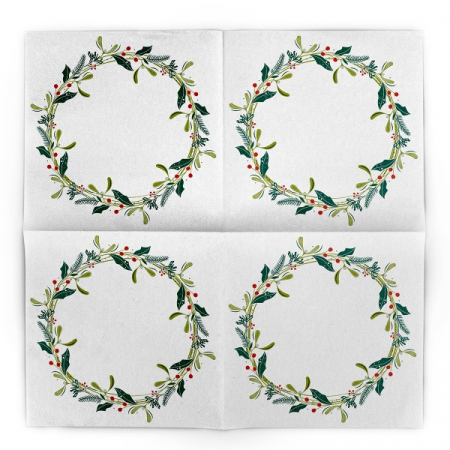 Servetele de masa festive Linclass pentru Revelion/Anul Nou Linclass - Isabell weiss / white / 40 x 40 cm / 50 buc [4]