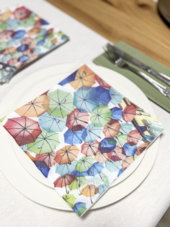Servetele de masa festive, SoftPoint - Happy Umbrellas / 40x40 cm / 20 buc [2]