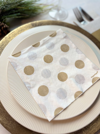 Servetele de masa, 3 straturi, Tissue - Dotly brilliant, 33 x 33 cm, 20 buc [1]