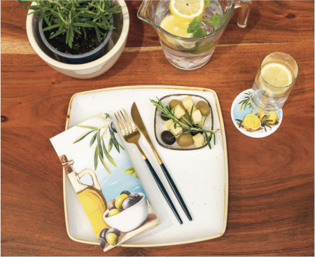 Servetele de masa festive Linclass - Olives & Lemons /40 x 40 cm / 50 buc [5]