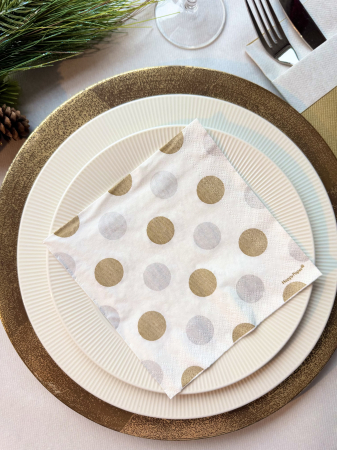 Servetele de masa, 3 straturi, Tissue - Dotly brilliant, 33 x 33 cm, 20 buc [2]