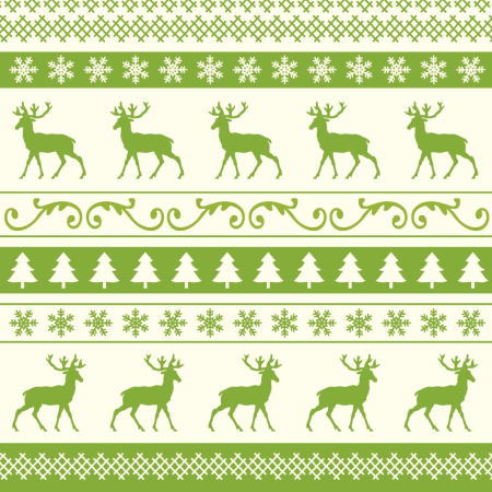 Servetele festive - RUSTICE - VANATORESTI - Servetele de masa festive Linclass - Basti (verde-crem) / 40 x 40 cm / 50 buc