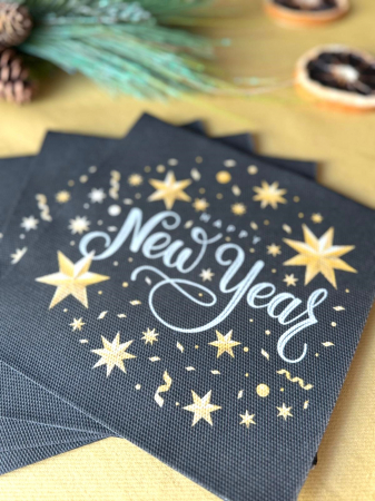 Servetele de masa festive Softpoint pentru Revelion/Anul Nou - Happy New Year / 40 x 40 cm / 20 buc [8]