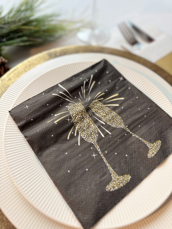 Servetele de masa, 3 straturi, Tissue - Goldchic, 33 x 33 cm, 20 buc [1]