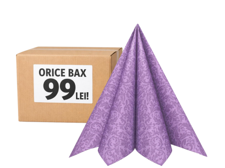 Orice bax - 99 lei  / Servetele festive - BAX Servetele de masa festive Linclass - Ornaments (mov-mov inchis) / 40 x 40 cm / 300 buc