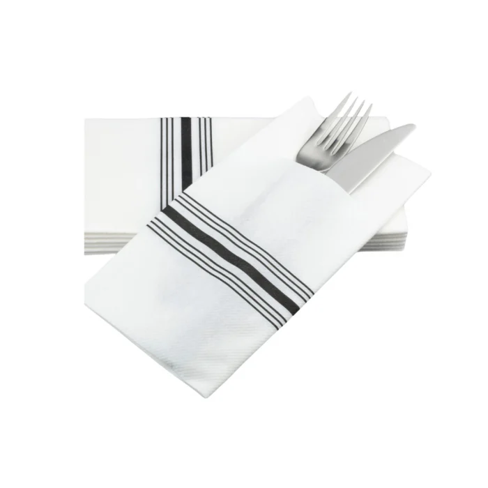 LICHIDARI STOC - ORICE BAX - 99 LEI - Bax Servetele cu BUZUNAR pentru tacamuri Linclass- Airlaid Black Bistro / 43 x 43 cm / 375 buc